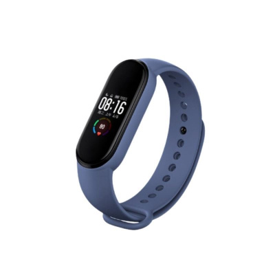 Браслет силиконовый однотонный Mi Band 3/4 (темно-синий)